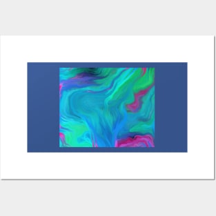 AGATE BLUE ABSTRACT OIL PAINTING Posters and Art